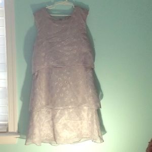 Silver polka dot ruffle dress